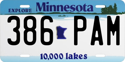 MN license plate 386PAM