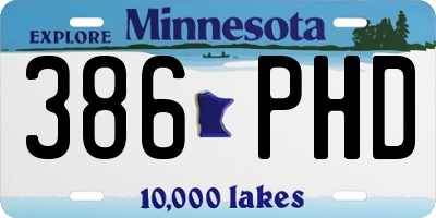 MN license plate 386PHD