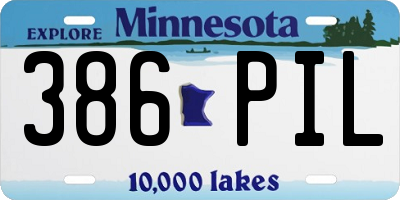 MN license plate 386PIL