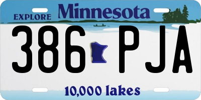 MN license plate 386PJA