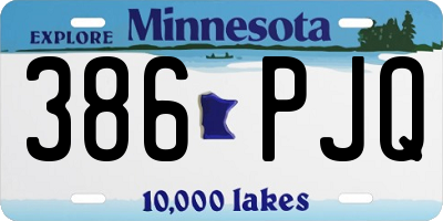 MN license plate 386PJQ