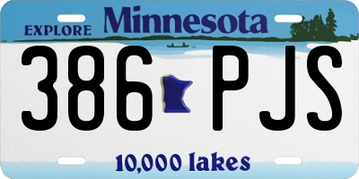 MN license plate 386PJS