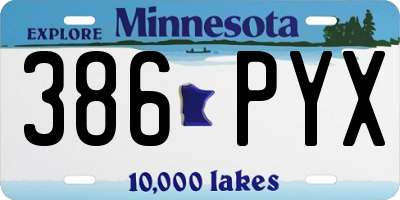 MN license plate 386PYX