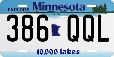 MN license plate 386QQL