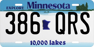 MN license plate 386QRS