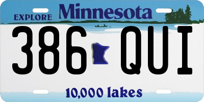 MN license plate 386QUI