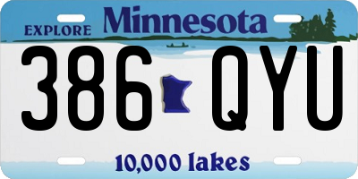 MN license plate 386QYU