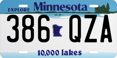 MN license plate 386QZA