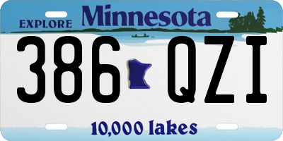 MN license plate 386QZI