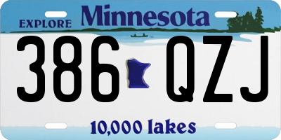 MN license plate 386QZJ