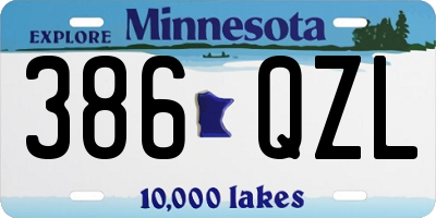 MN license plate 386QZL
