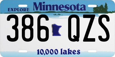 MN license plate 386QZS