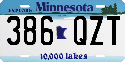 MN license plate 386QZT