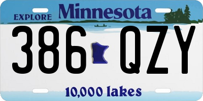 MN license plate 386QZY