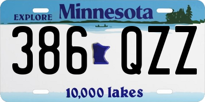 MN license plate 386QZZ