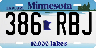 MN license plate 386RBJ