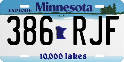 MN license plate 386RJF