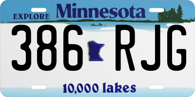 MN license plate 386RJG