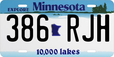 MN license plate 386RJH