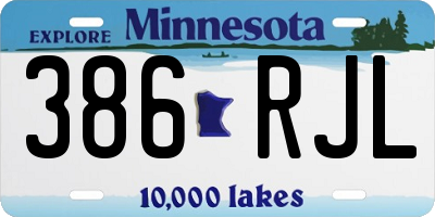 MN license plate 386RJL