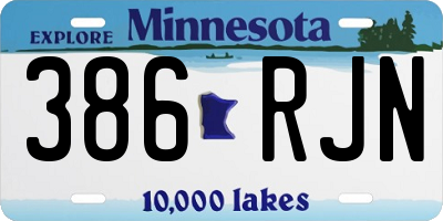 MN license plate 386RJN