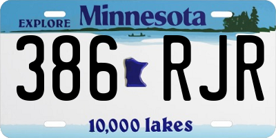 MN license plate 386RJR