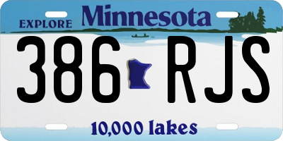 MN license plate 386RJS