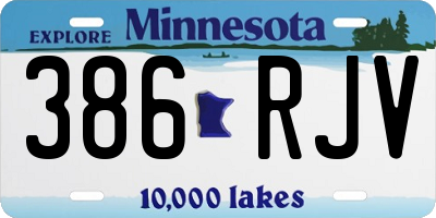 MN license plate 386RJV