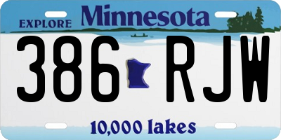 MN license plate 386RJW