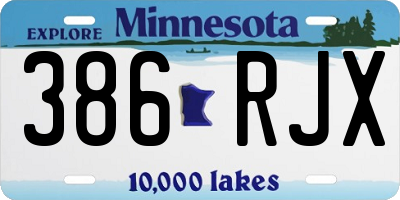 MN license plate 386RJX