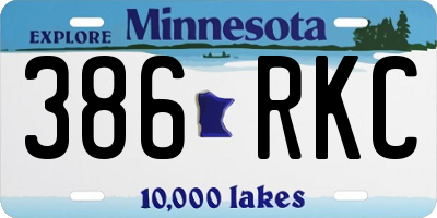 MN license plate 386RKC