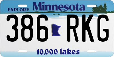 MN license plate 386RKG