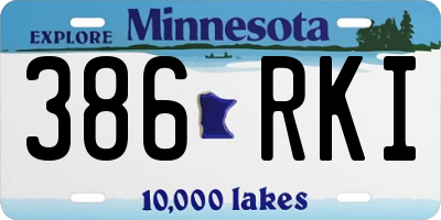 MN license plate 386RKI