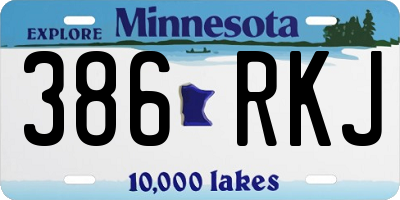 MN license plate 386RKJ
