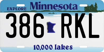 MN license plate 386RKL