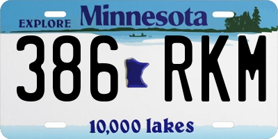 MN license plate 386RKM