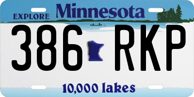 MN license plate 386RKP