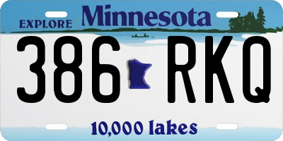 MN license plate 386RKQ