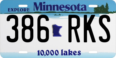 MN license plate 386RKS