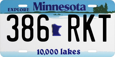 MN license plate 386RKT