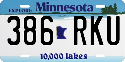 MN license plate 386RKU