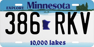 MN license plate 386RKV