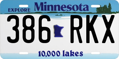 MN license plate 386RKX