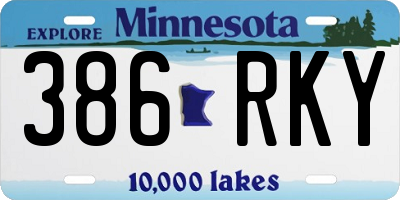 MN license plate 386RKY