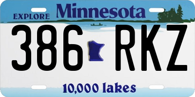 MN license plate 386RKZ