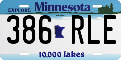 MN license plate 386RLE
