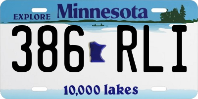 MN license plate 386RLI