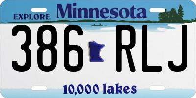 MN license plate 386RLJ