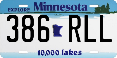MN license plate 386RLL