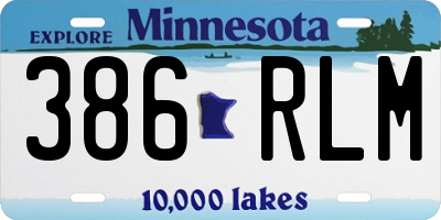 MN license plate 386RLM